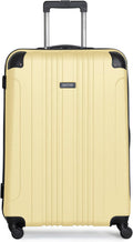 Carry-on expandable suitcase with wheels, yellow, 28 inches