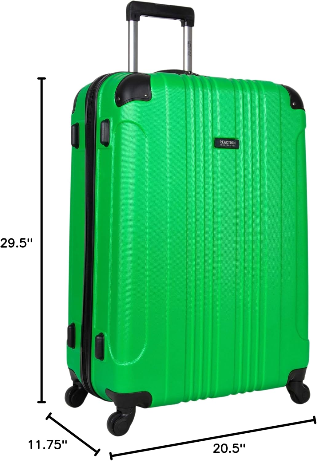 Carry-on expandable suitcase with wheels, green, 28 inches