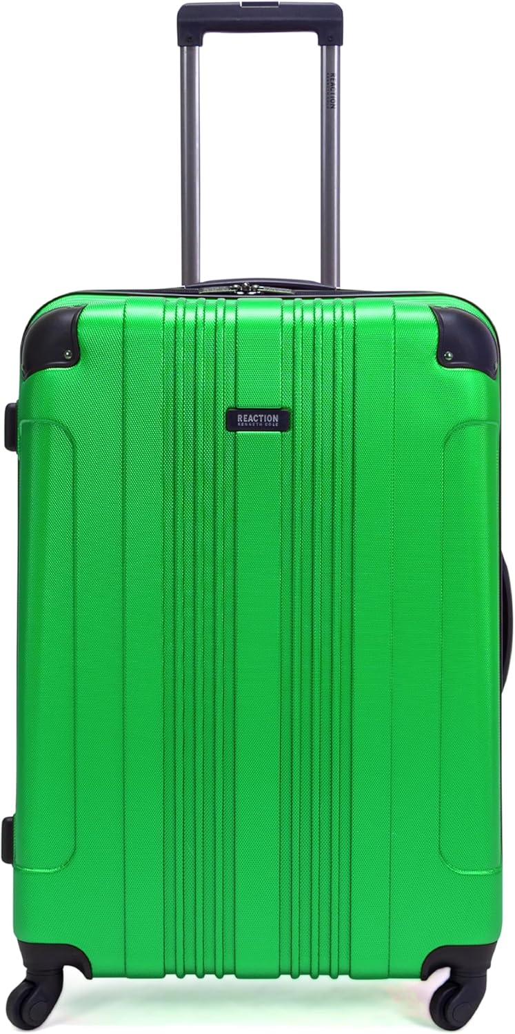 Carry-on expandable suitcase with wheels, green, 28 inches